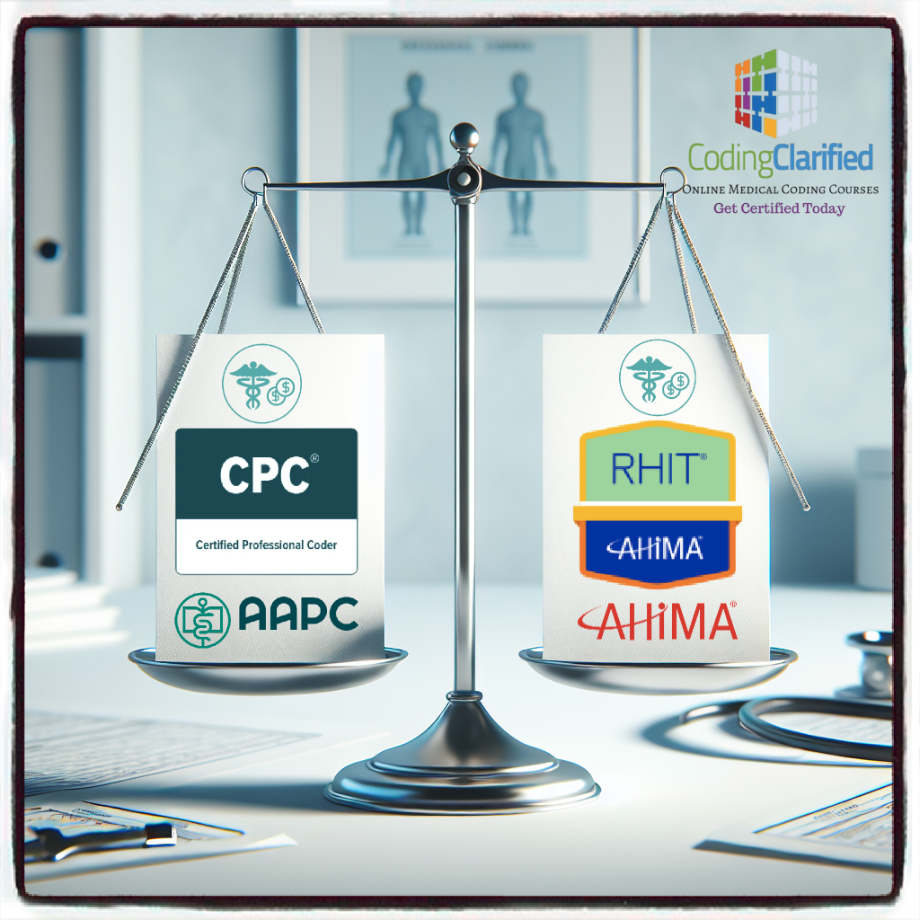 CPC vs AHIMA Medical Coding Degree Graphic