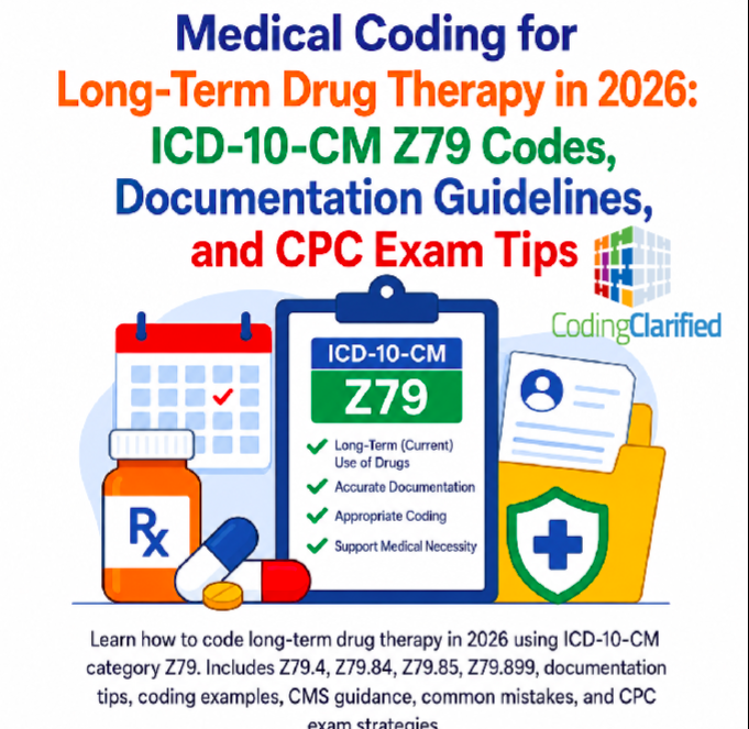 Medical Coding for Long-Term Drug Therapy in 2026: ICD-10-CM Z79 Codes, Documentation Guidelines, and CPC Exam Tips
