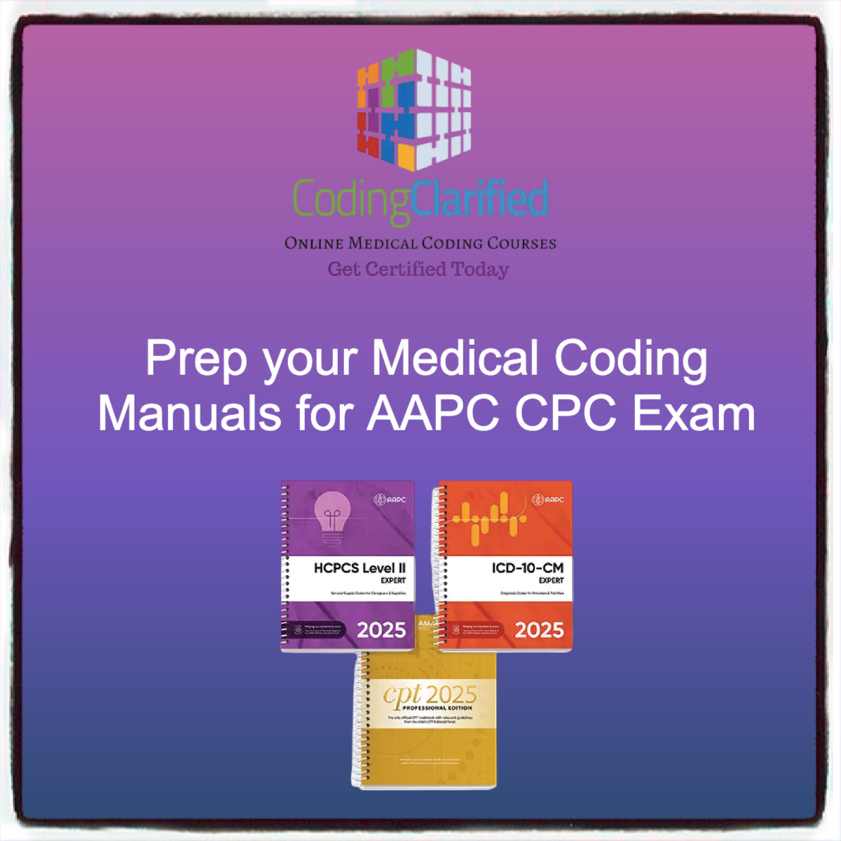 aapc cpc exam prep medical coding manuals graphic