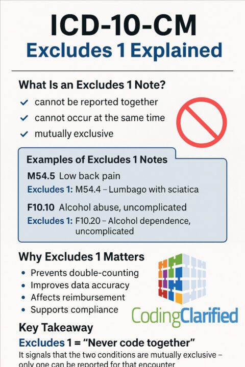 Medical Coding ICD-10-CM Excludes 1 Notes | Coding Clarified