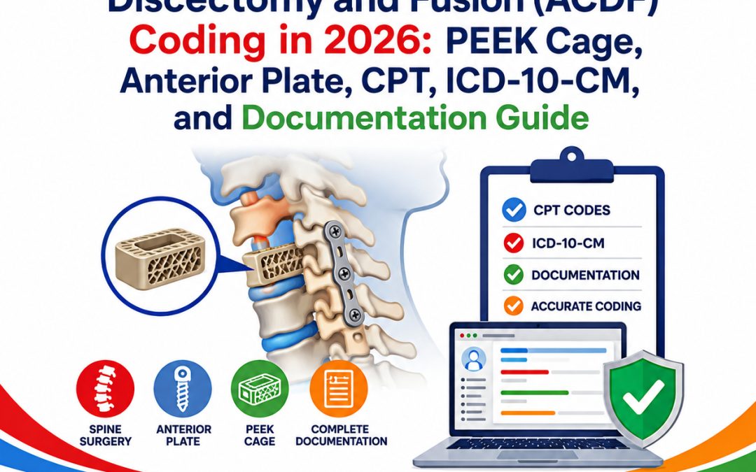 Anterior Cervical Discectomy and Fusion (ACDF) Coding in 2026: PEEK Cage, Anterior Plate, CPT, ICD-10-CM, and Documentation Guide
