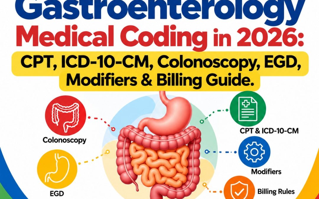 Gastroenterology Medical Coding in 2026: CPT, ICD-10-CM, Colonoscopy, EGD, Modifiers & Billing Guide