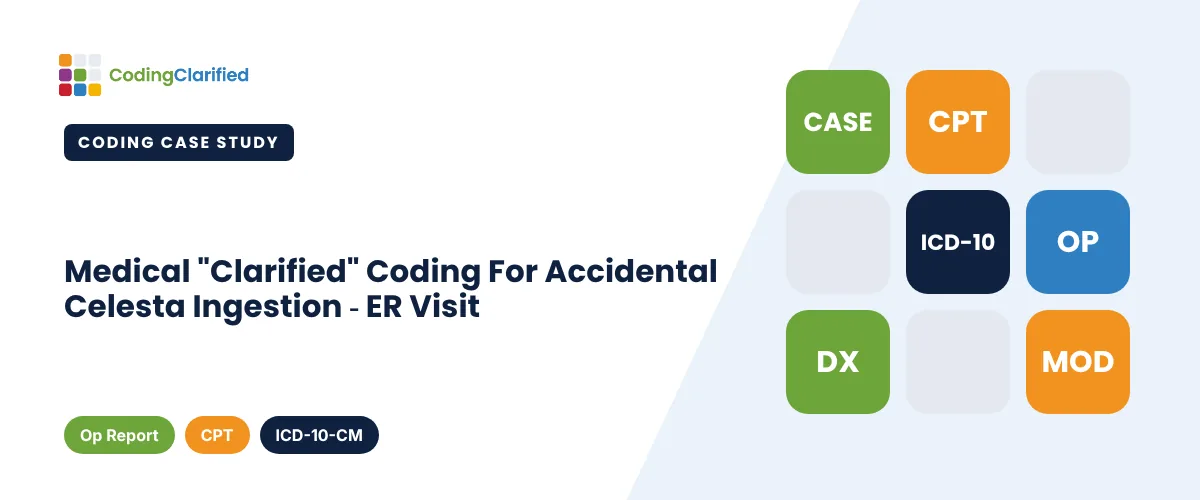 Medical "Clarified" Coding For Accidental Celesta Ingestion - ER Visit | Coding Clarified