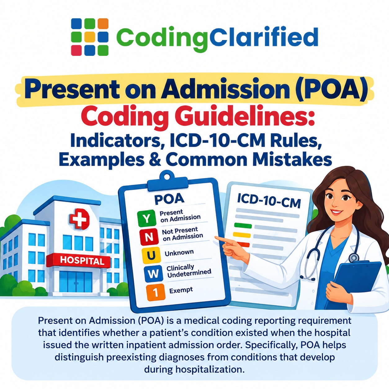 Present on Admission (POA) Coding Guidelines 2026 blog graphic