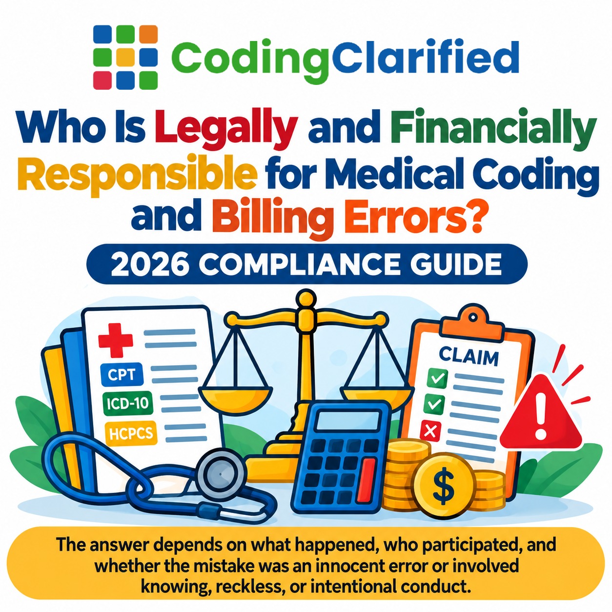 Who Is Legally and Financially Responsible for Medical Coding and Billing Errors? 2026 Compliance Guide blog graphic