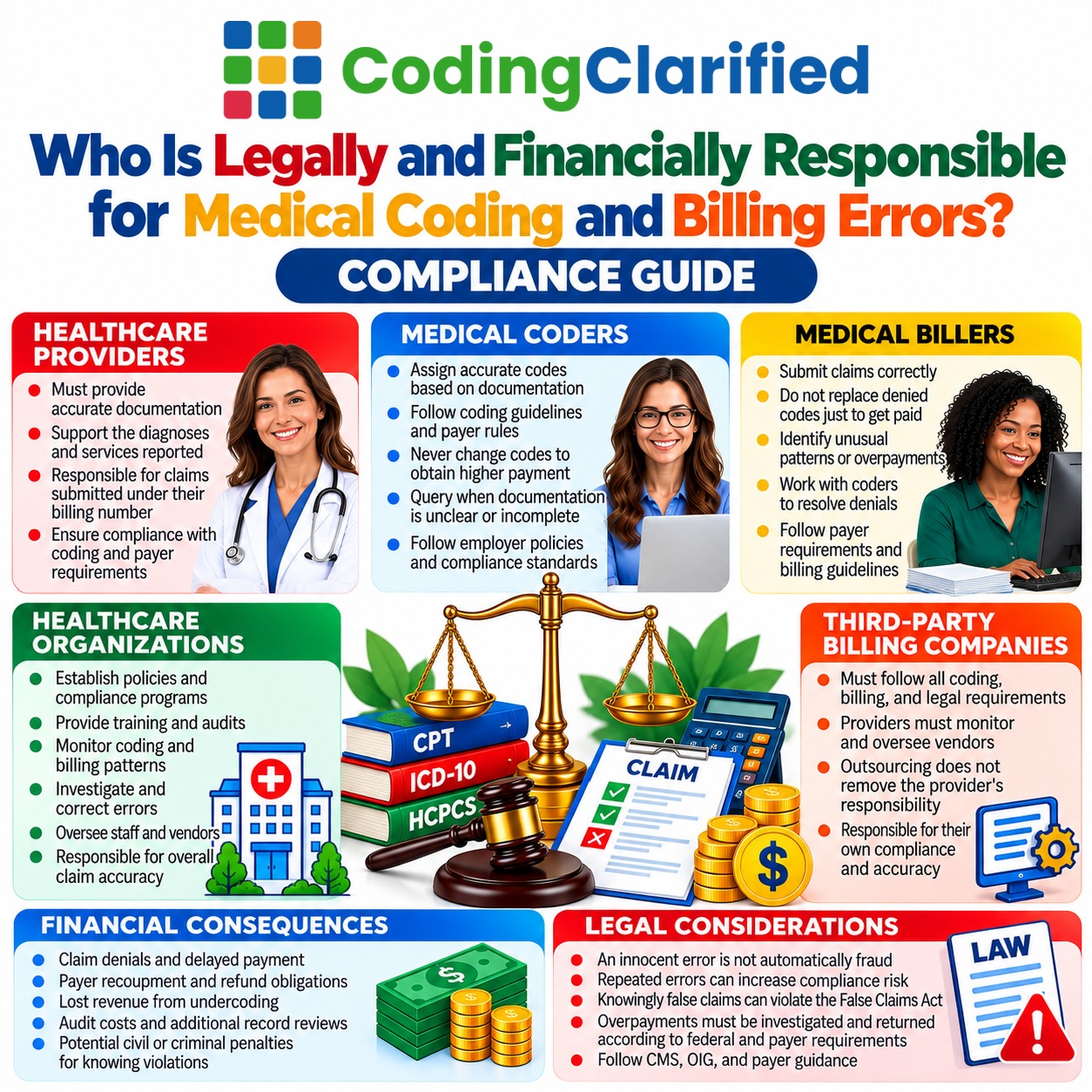 Who Is Legally and Financially Responsible for Medical Coding and Billing Errors? 2026 Complian cheat sheet