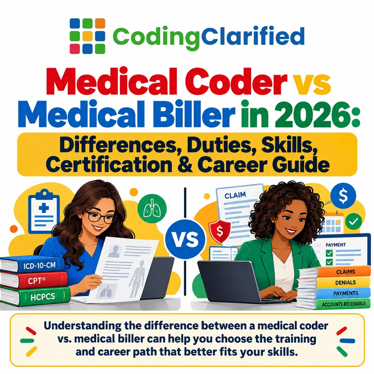 Medical Coder vs Medical Biller in 2026: Differences, Duties, Skills, Certification & Career Guide | Coding Clarified