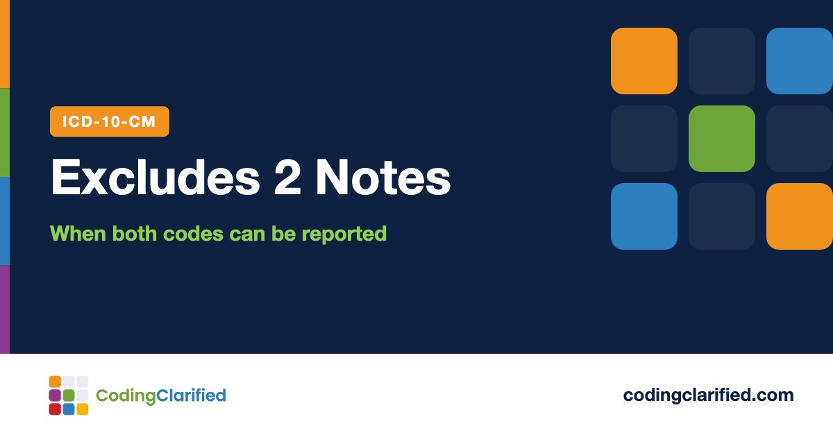 Excludes 2 Notes: When both codes can be reported | Coding Clarified