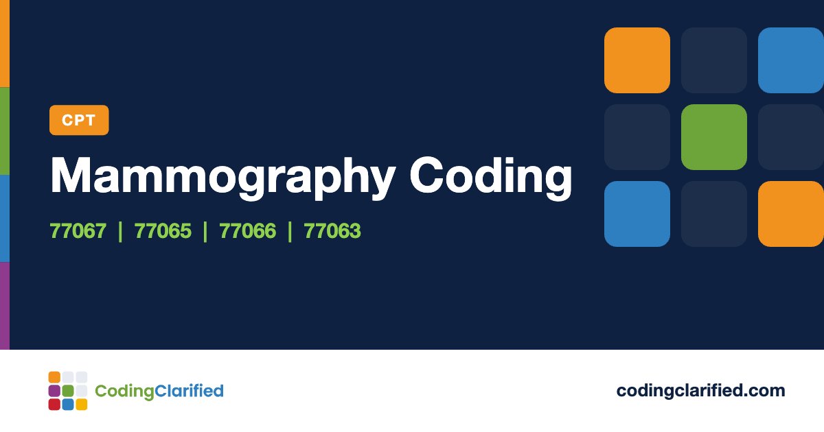 Mammography Coding: 77067, 77065, 77066, 77063 | Coding Clarified