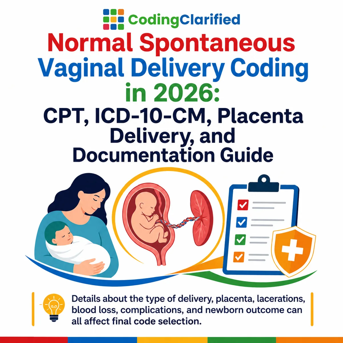 Normal Spontaneous Vaginal Delivery Coding in 2026: CPT, ICD-10-CM, Placenta Delivery, and Documentation Guide | Coding Clarified