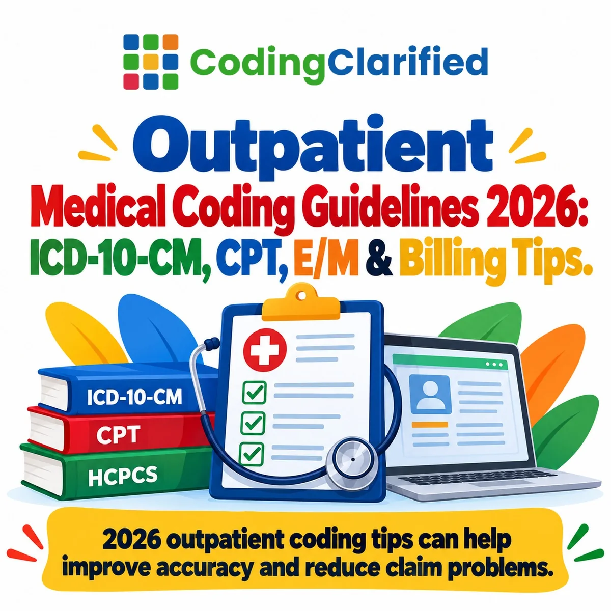 Outpatient Medical Coding Guidelines 2026: ICD-10-CM, CPT, E/M & Billing Tips | Coding Clarified