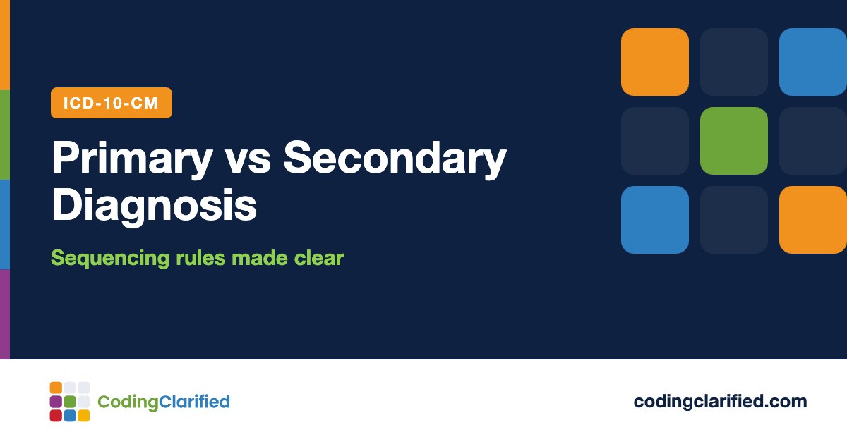 Primary vs Secondary Diagnosis: Sequencing rules made clear | Coding Clarified